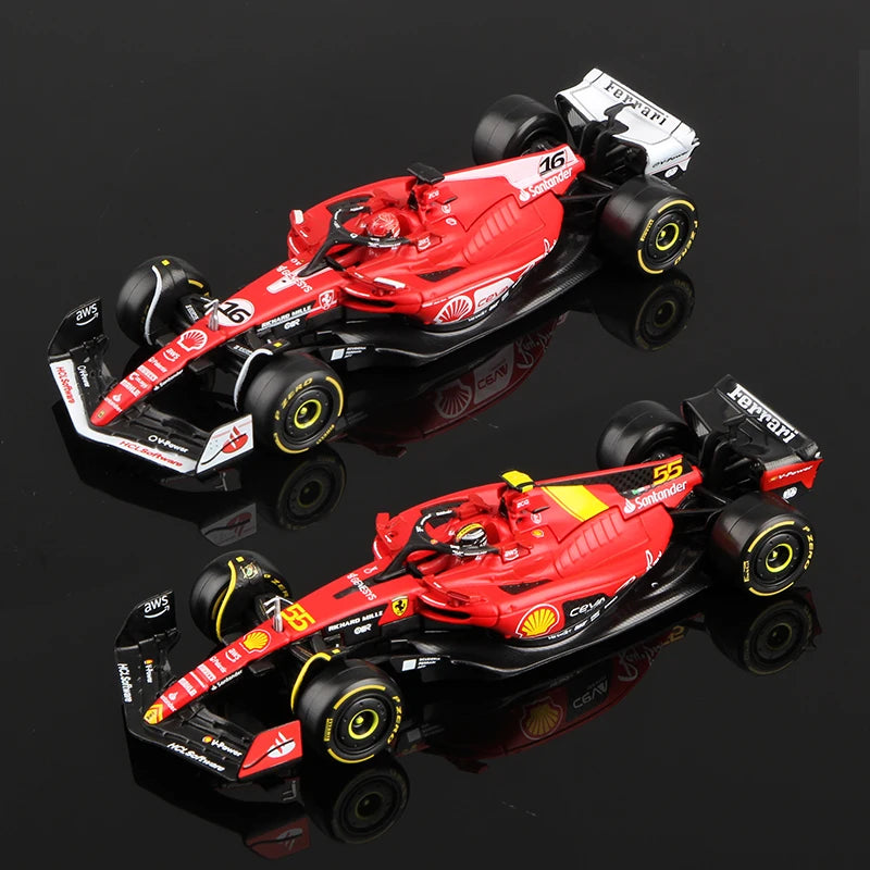 Bburago 1:43 Ferrari SF23 Alloy Car SF-23 Formula Racing Diecast Toy Charles Leclerc 16 # Carlos Sainz 55 # F1 Modelo